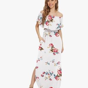 Off-Shoulder Floral Maxi Dress